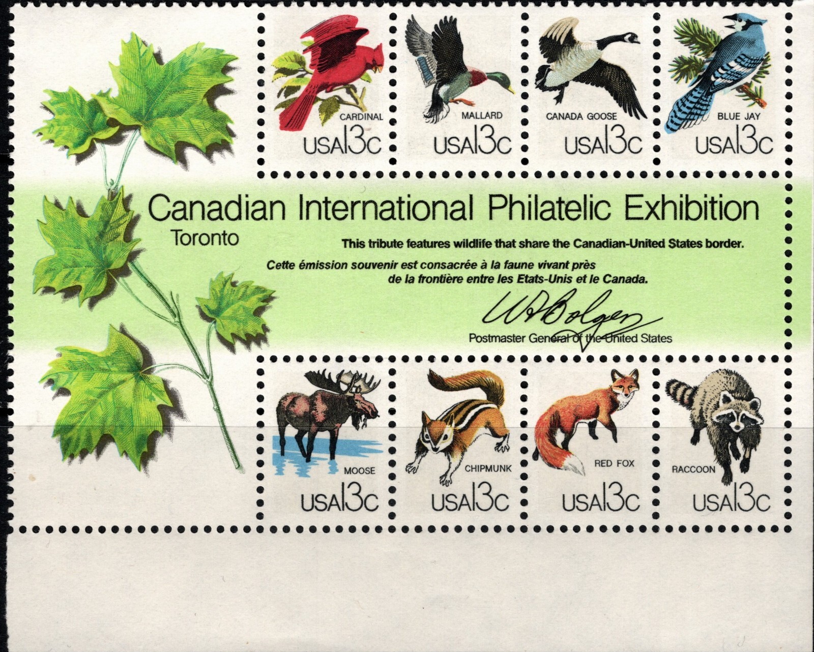 USA 1978 CANADIAN INTERNATIONAL PHILATELIC EXHIBITION BLOCK OF 8 SCOTT 1757 MNH
