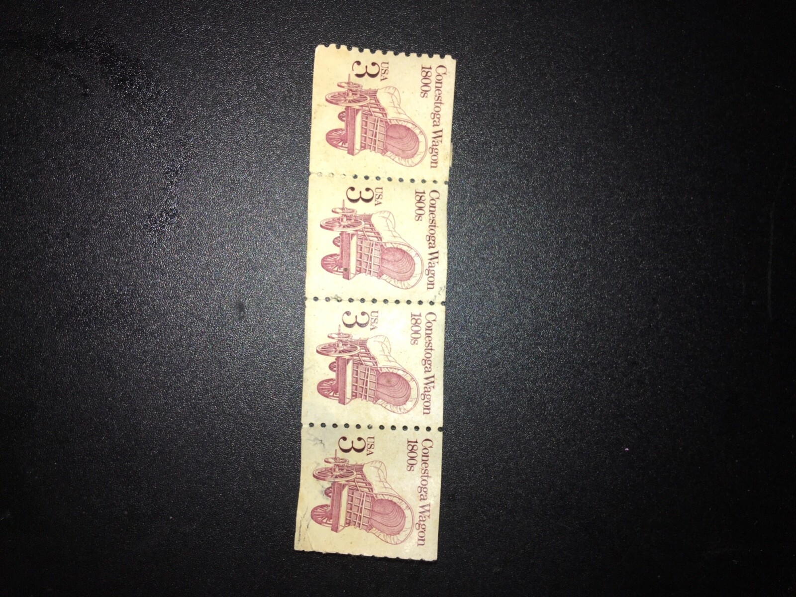 Conestoga Wagon-1800’s 3 cent Stamp (4pcs) good condition 