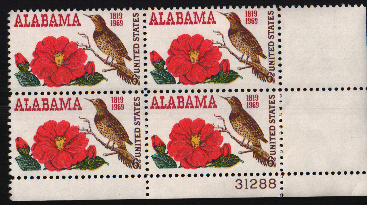 1969 6c Alabama Statehood Block of Four Scott #1375 ST190