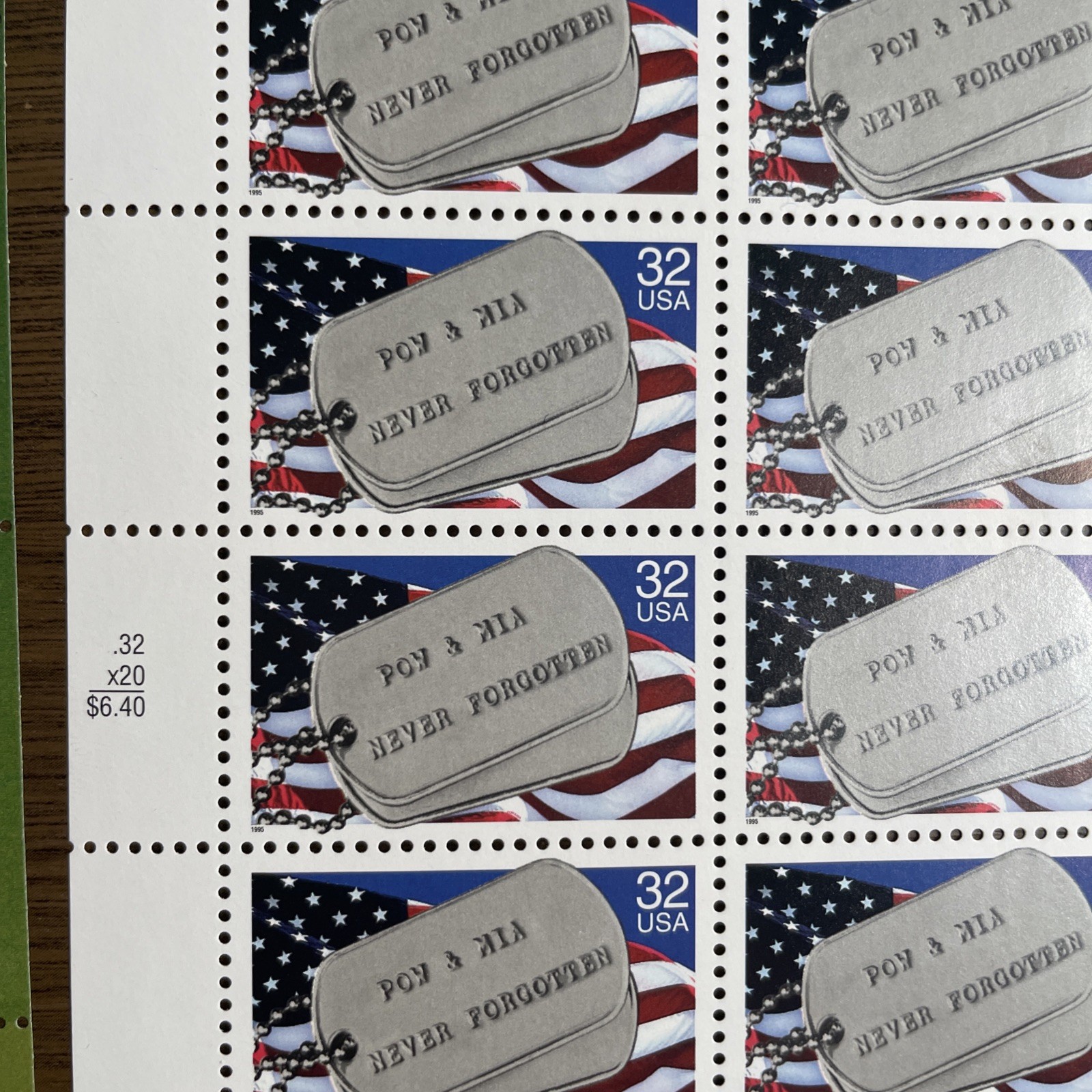 60 32¢ US Stamps of American Indian Dances Prehistorical Animas and POW MIA Lot