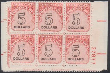 US J101 Mint NH F-VF+ Block Postage Dues Matched Set of Plates of 6 # 37877