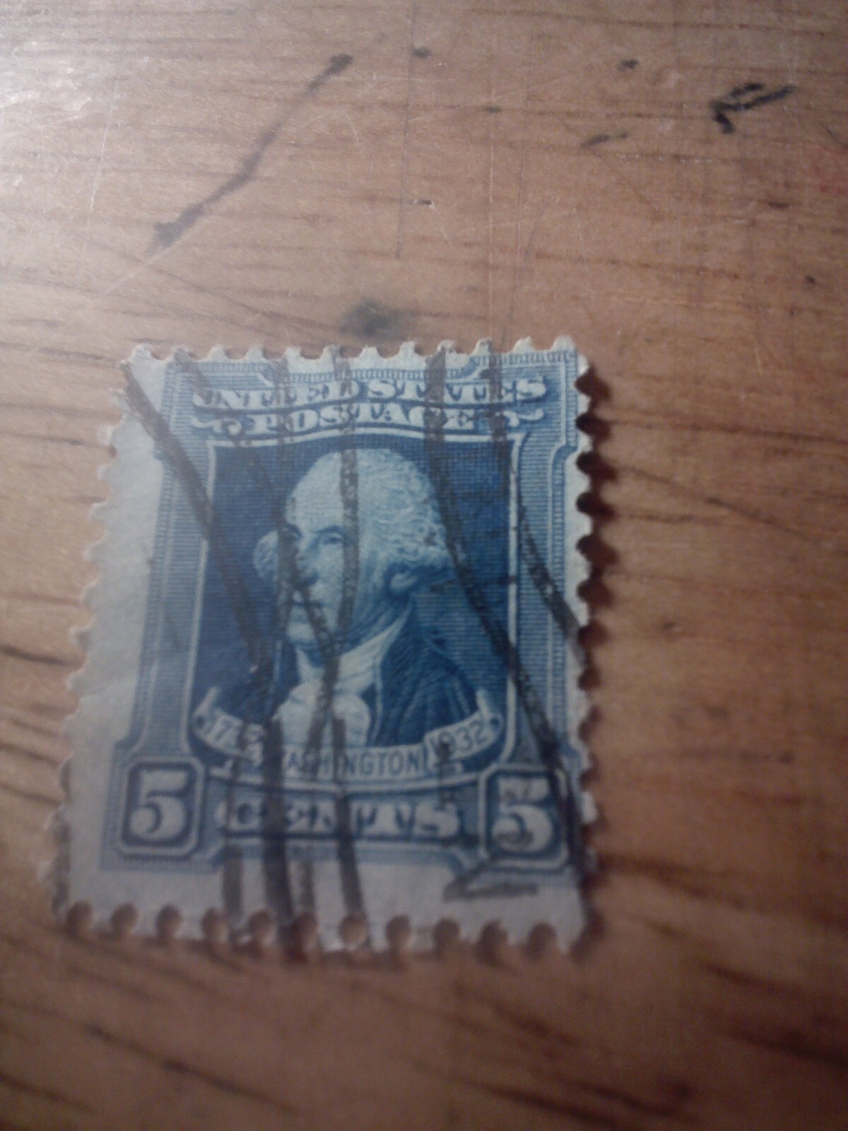 1932 5¢ Washington Bicentennial. Washington By Charles Willson Peale.