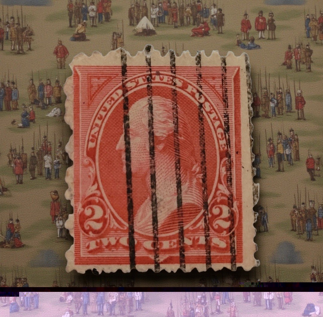 1894 Scott #252 George Washington Carmine Type III, 2-Cent Stamp Post Marked