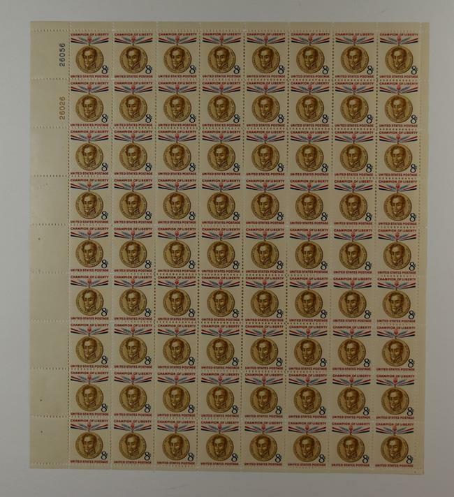 US SCOTT 1111 SHEET OF 70 SIMON BOLIVAR STAMPS 8 CENT FACE MNH