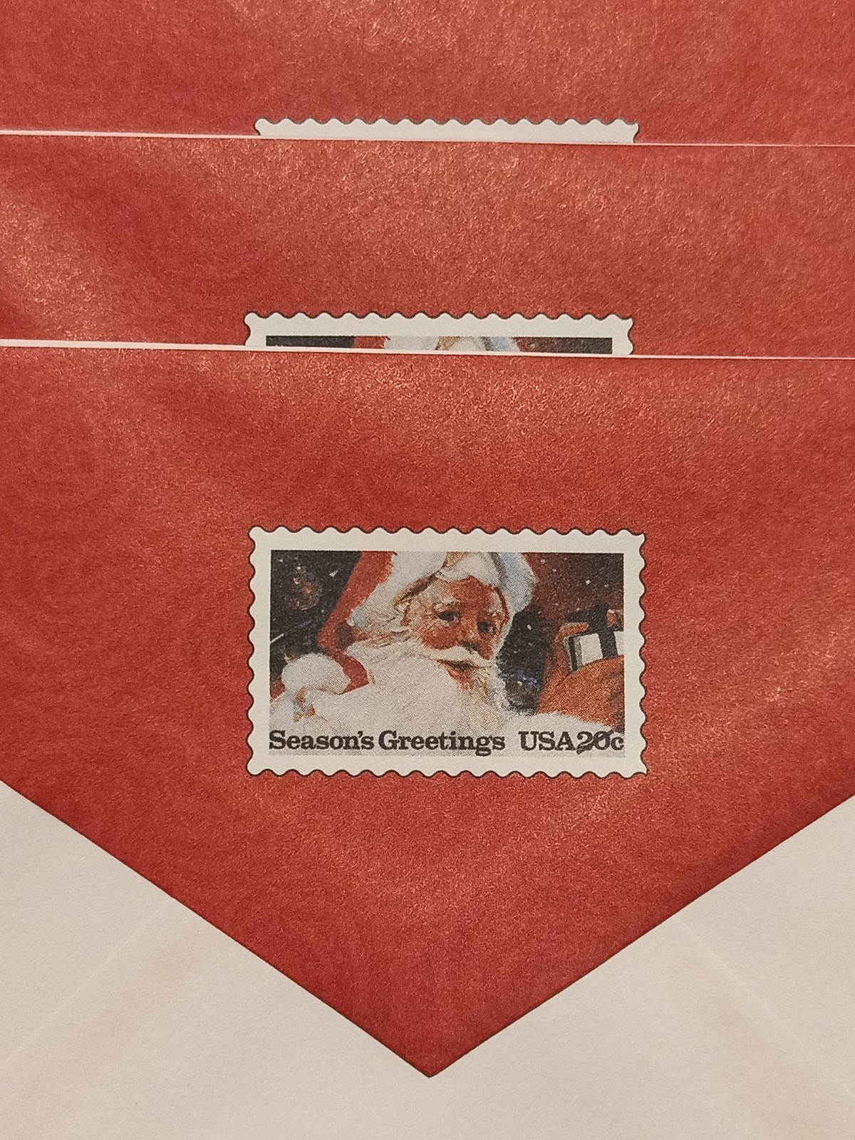 1999 Santa Claus 20 cent Postage Stamp Christmas Cards Box of 18 Made in the USA
