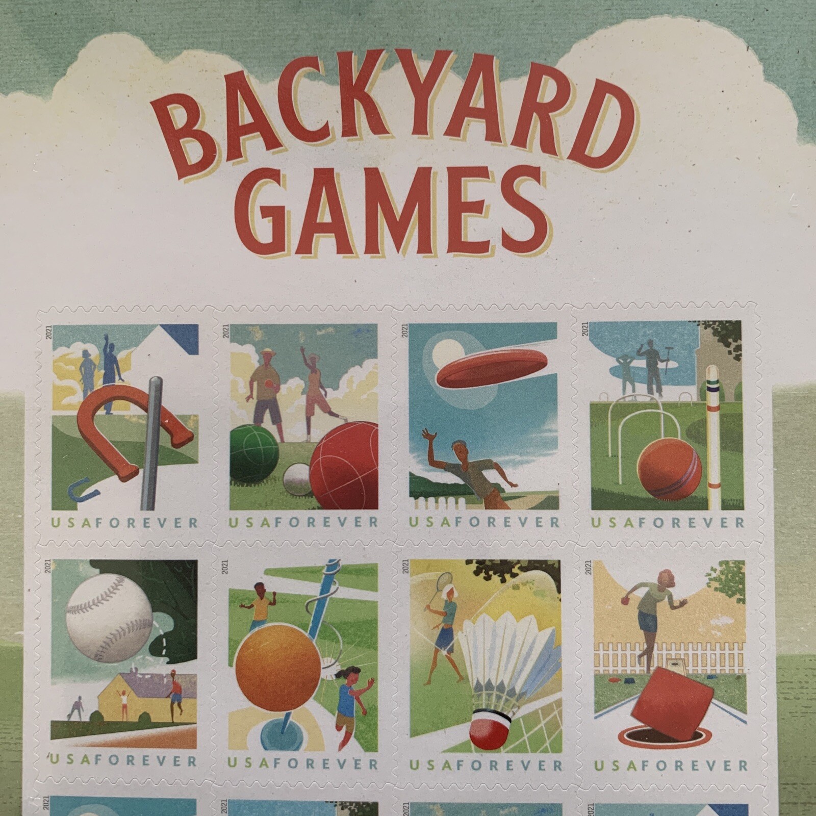 USPS #5627-34 NEW Back Yard Games Forever Stamps Pane of 16 MNH