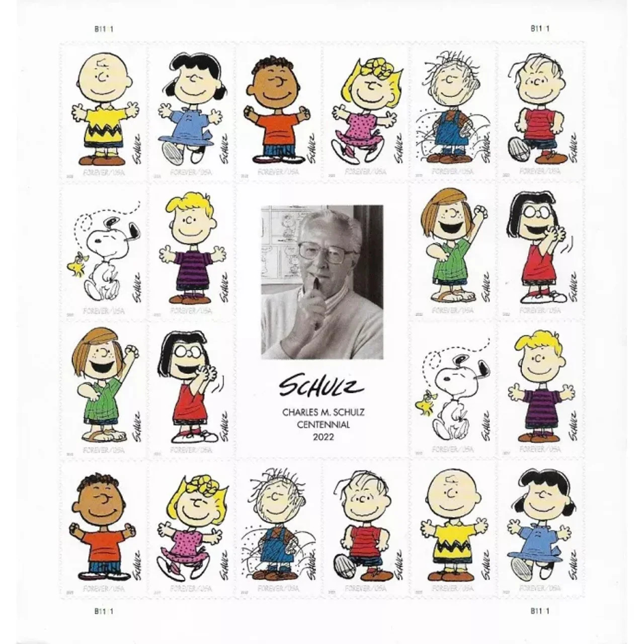 USPS Charles Schulz “Peanuts” Forever Stamps -Sheet of 20 Postage Stamps