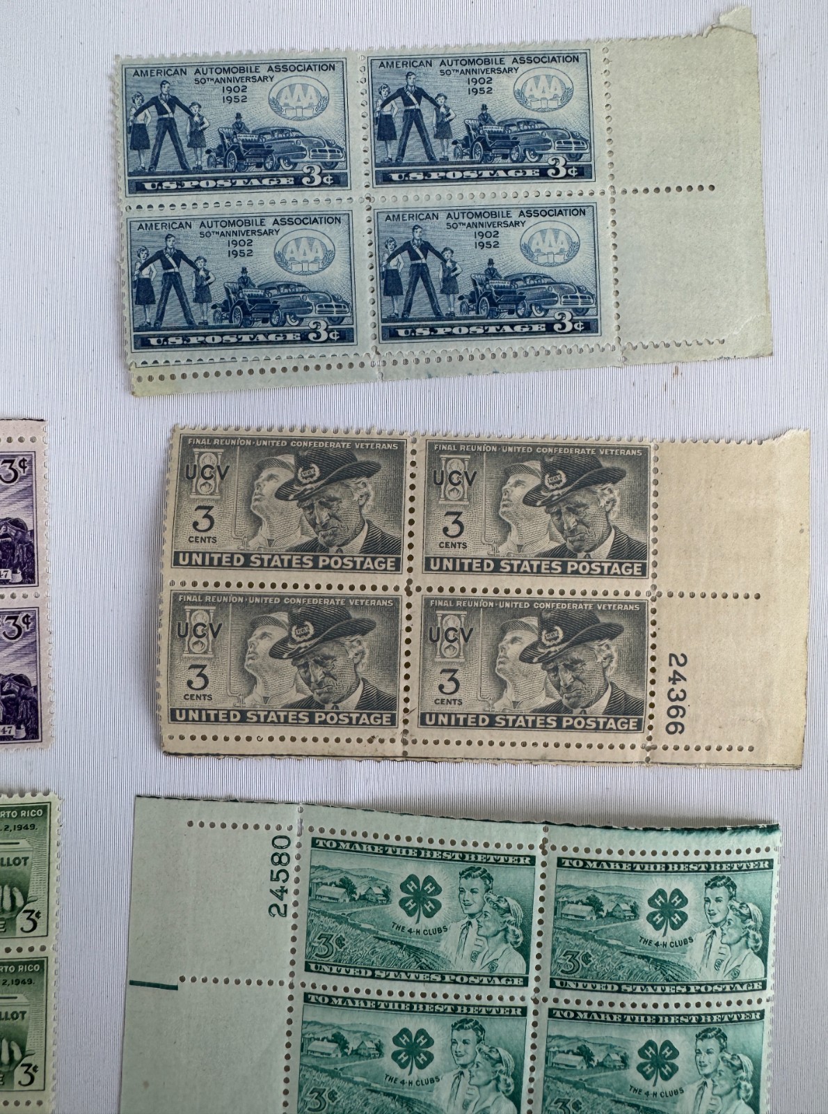 US Commemorative Plate Block Collection 1947-1953 MNH Transportation Military