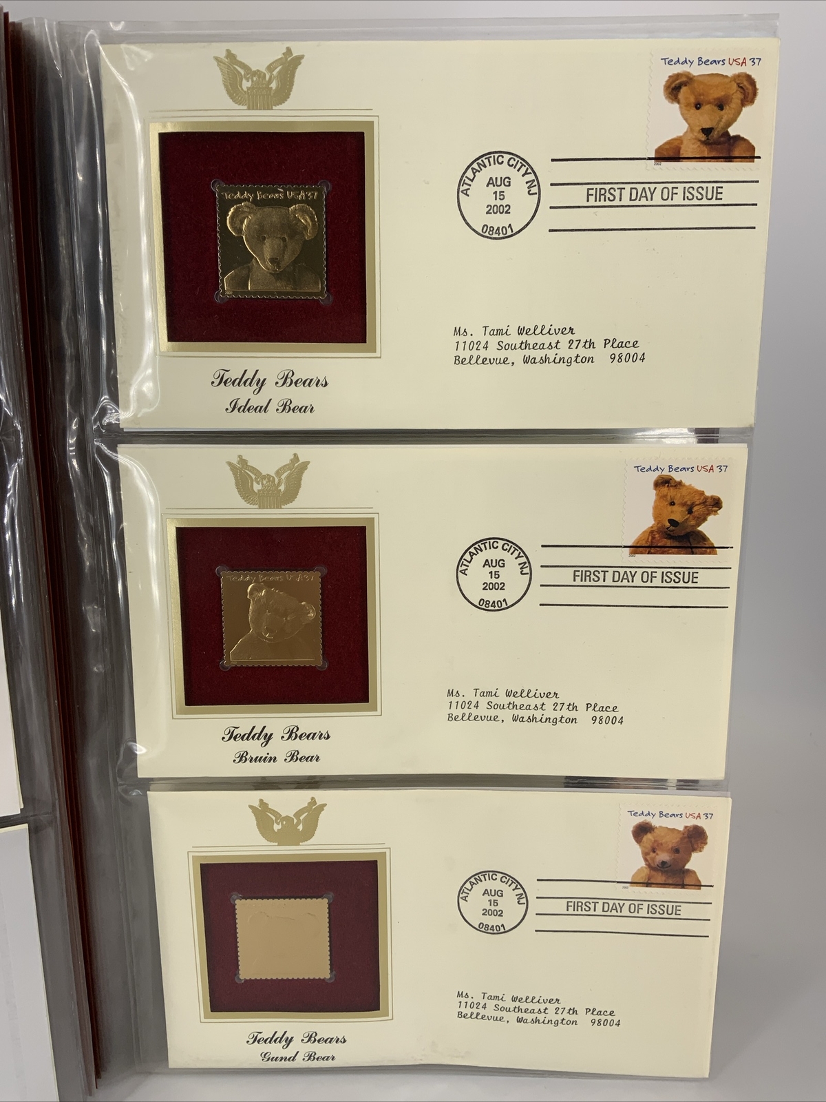 * 22k GOLD stamps Lot Of 26 Postal Commemorative Sosiety 2002-03