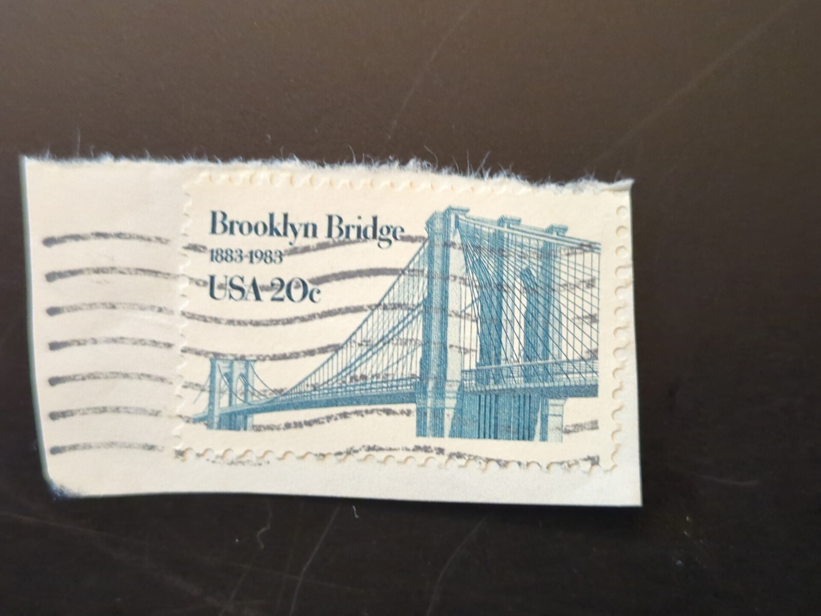 United States USA Postage Stamp 20 Cents Brooklyn Bridge New York 1983 Canceled