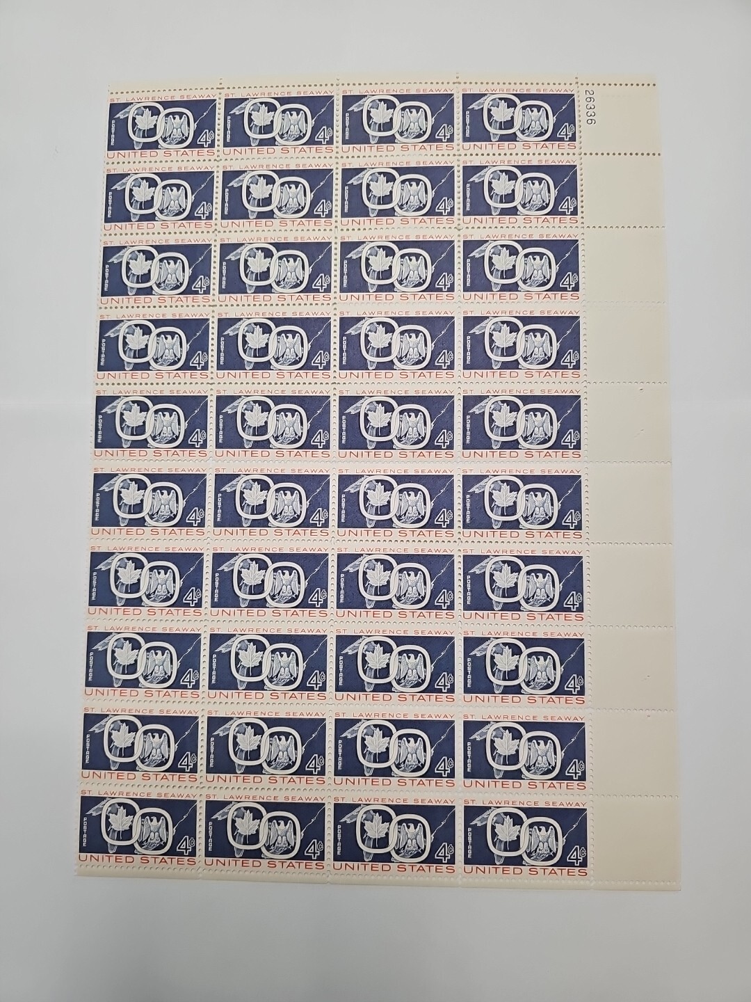 Stamp US Postage 4c 4 Cent Sheet OF 40 Stamps St Lawrence Seaway