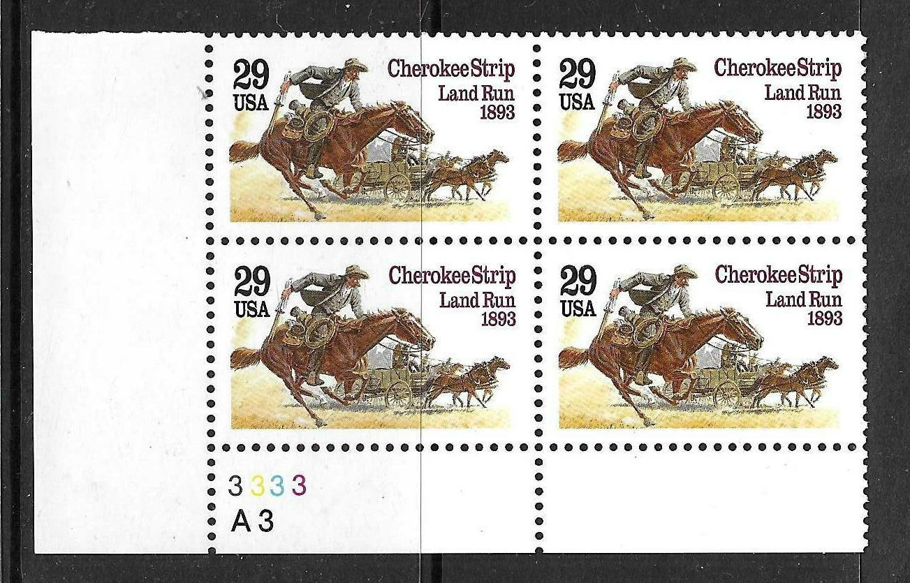 USA SC # 2754 Cherokee Strip Land Run 1893 – Plate Number BLK4 .MNH