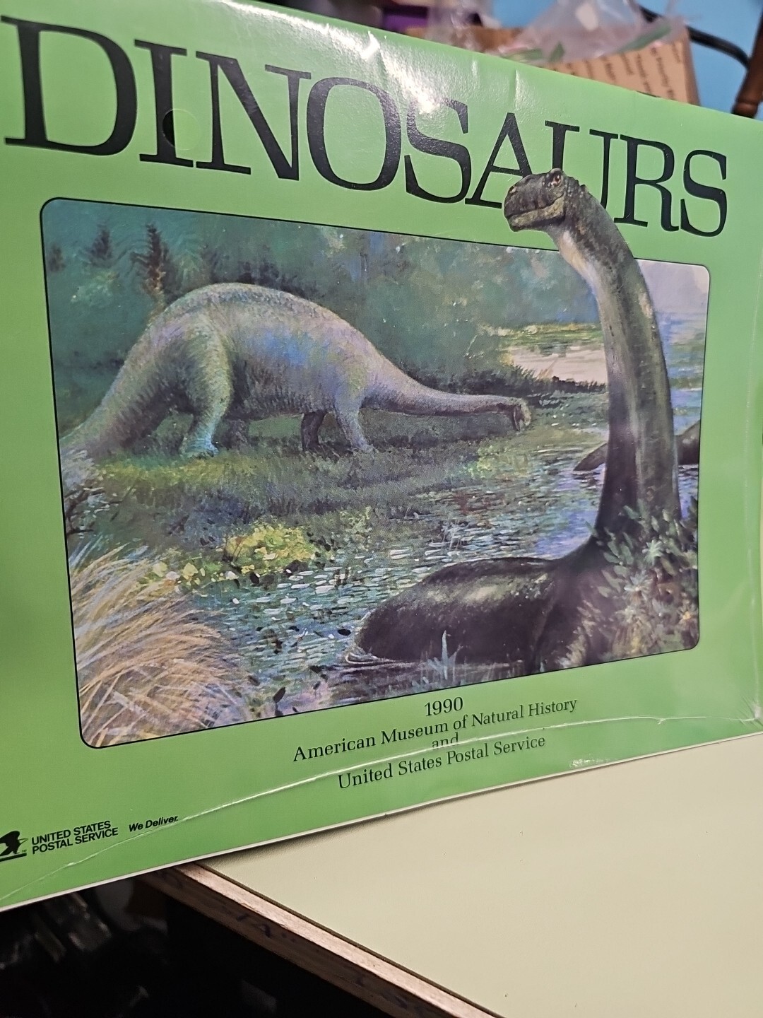 2 1990 Dinosaurs USPS Calendar American Museum Natural History SEALED NEW (OK)