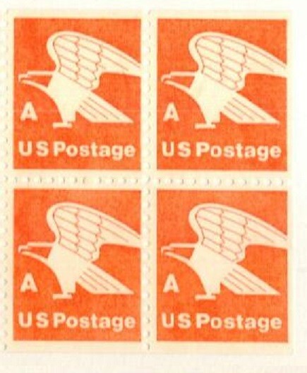 ORANGE EAGLE A RATE–Block-4 Collectible Unused 1978 Stamps-FREE SHIPPING