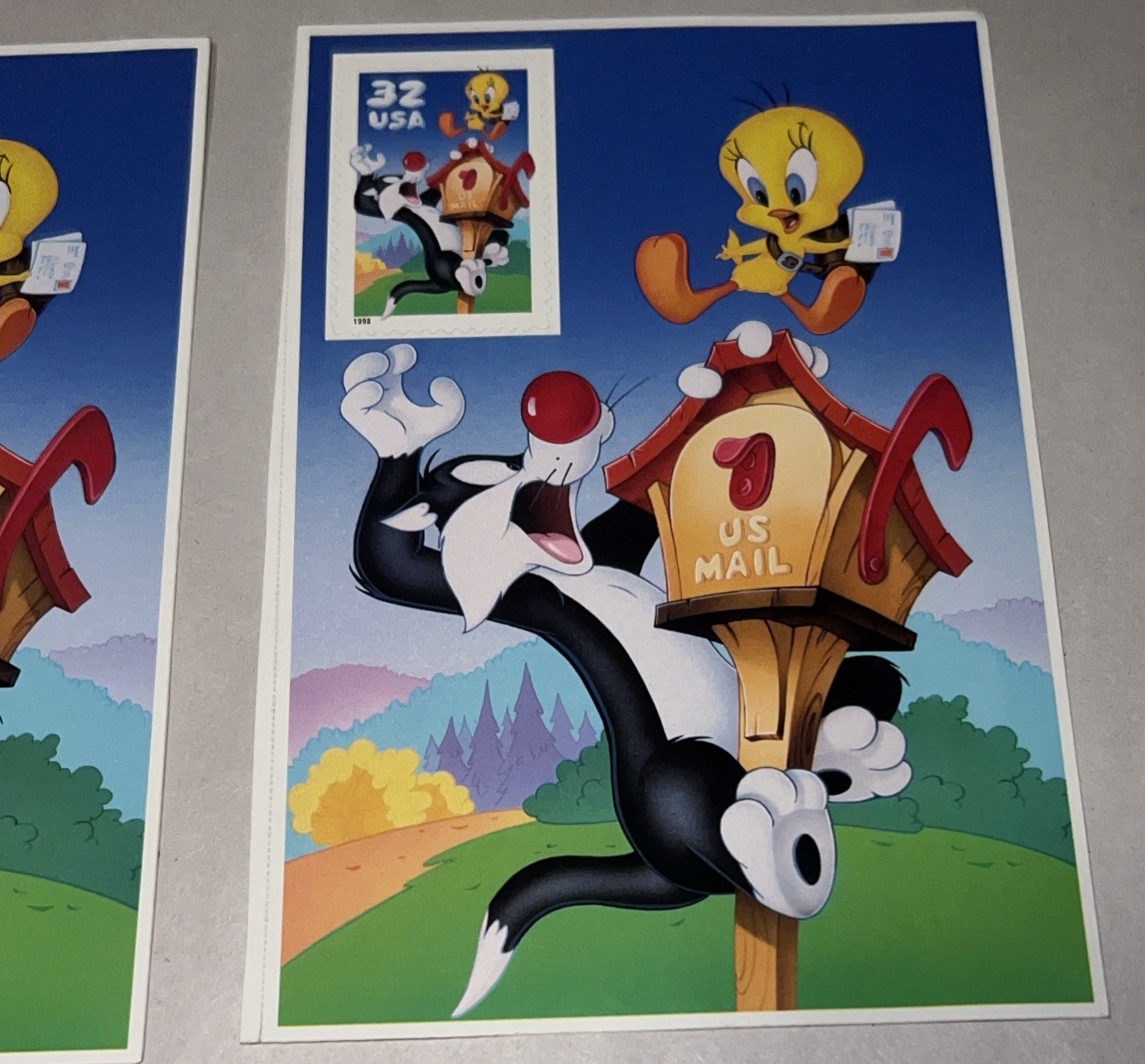 Sylvester and Tweety Bird Warner Bros Looney Tunes Cartoon USPS Stamp Collector