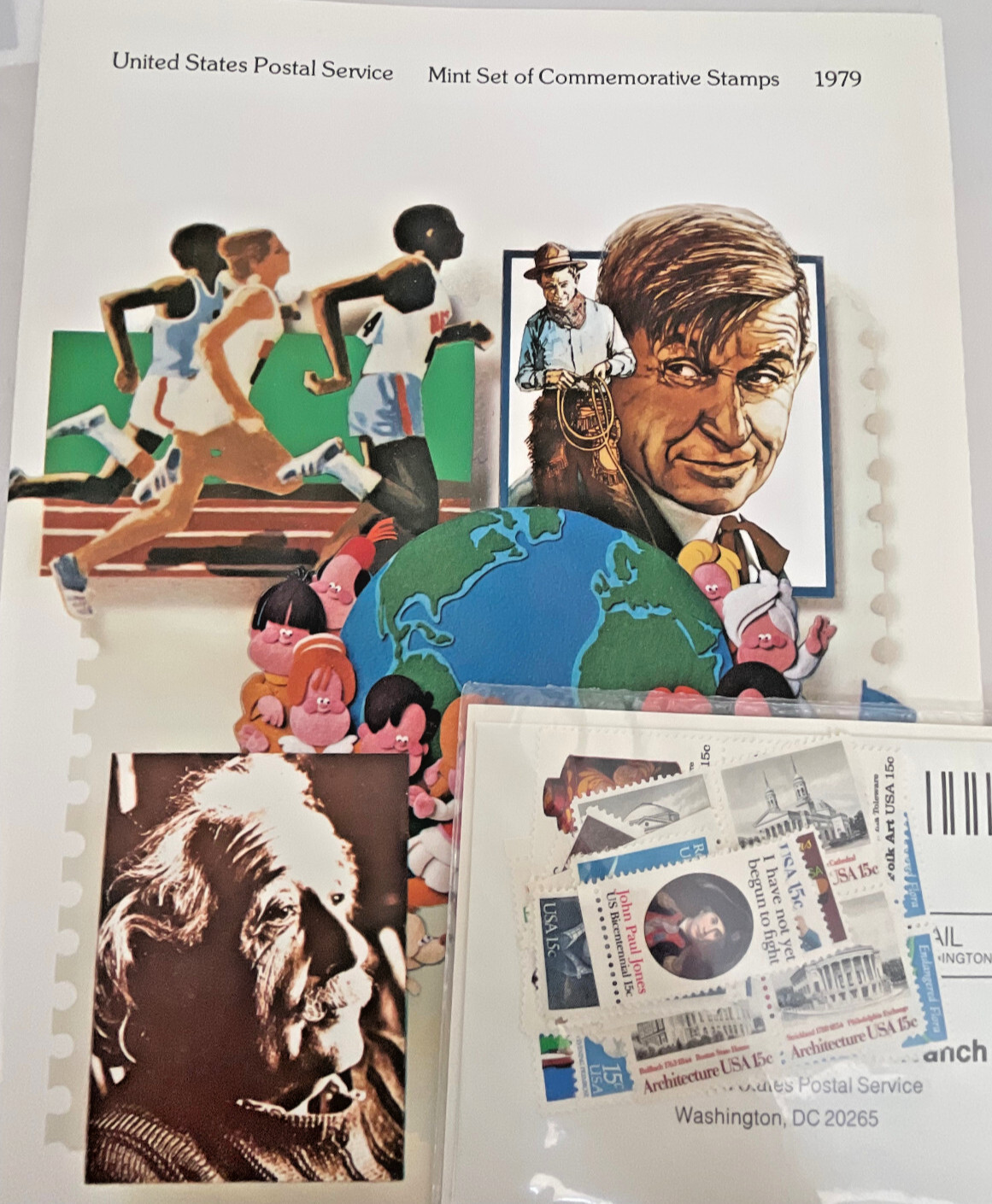 Postage Stamps Collection; 8 Lg Envelopes w Pamphlet & Stamps; Total Eclipse +