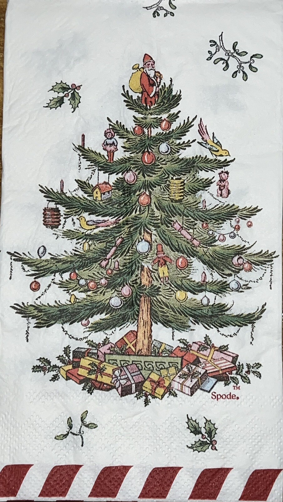 TWO Christmas Tree /decoupage Art / DINNER PAPER /Craft NAPKINS /Santa/presents