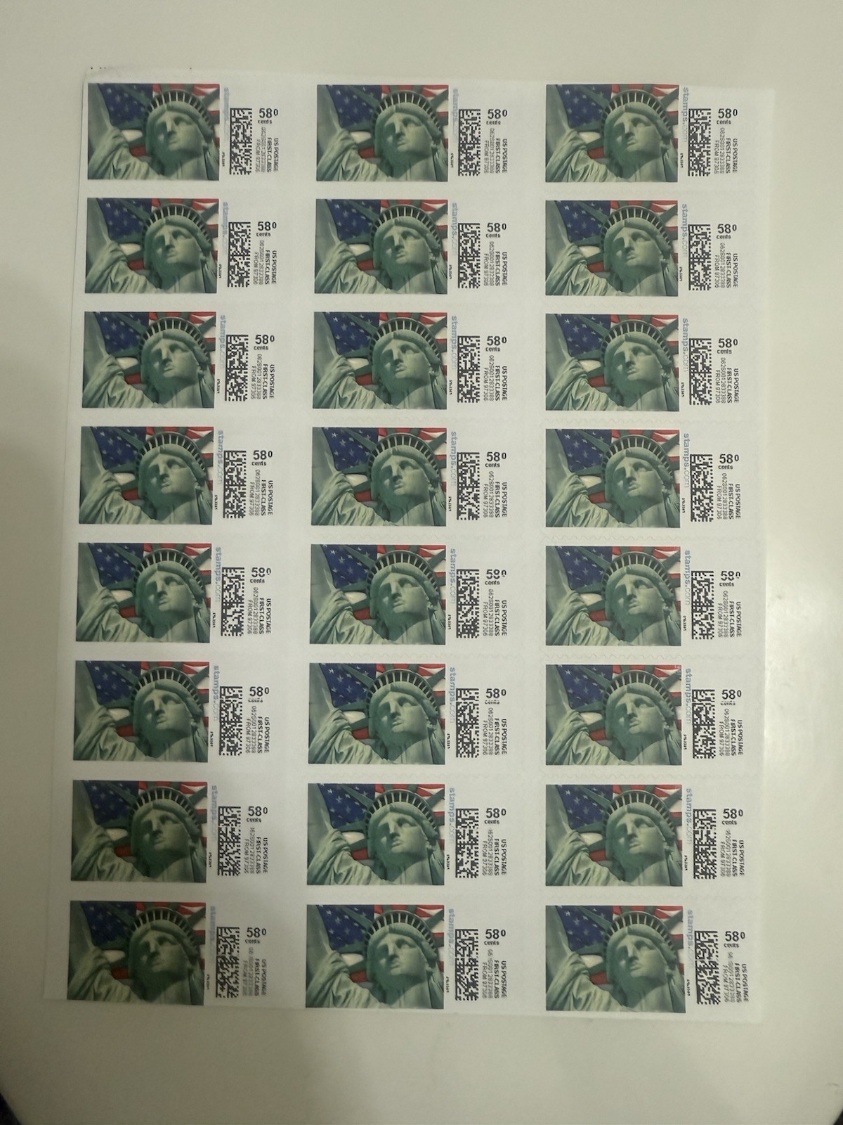 Discount Colorful Stamps 10 Sheets Each Fast Shipping. 24 Stamps Per Sheet.