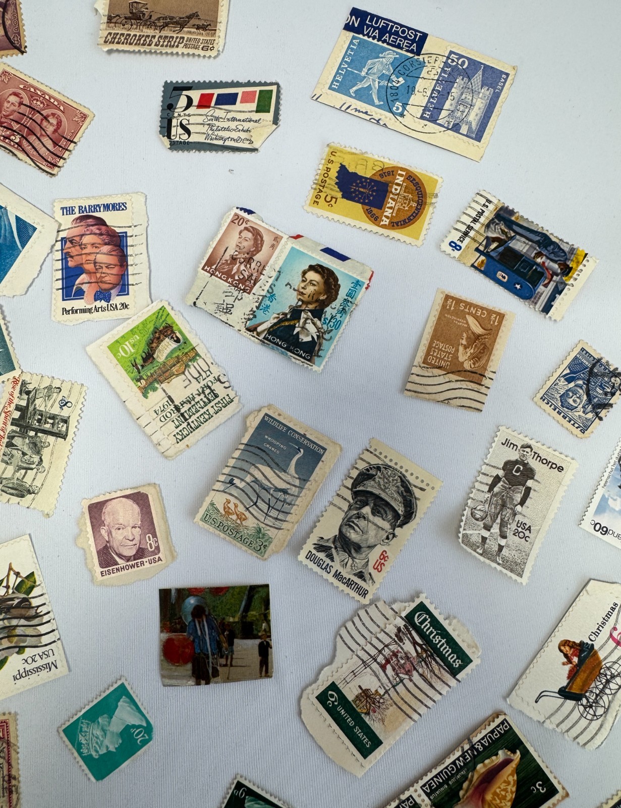 Worldwide Vintage Stamp Mixture Collection 100+ Used Stamps USA Canada Europe