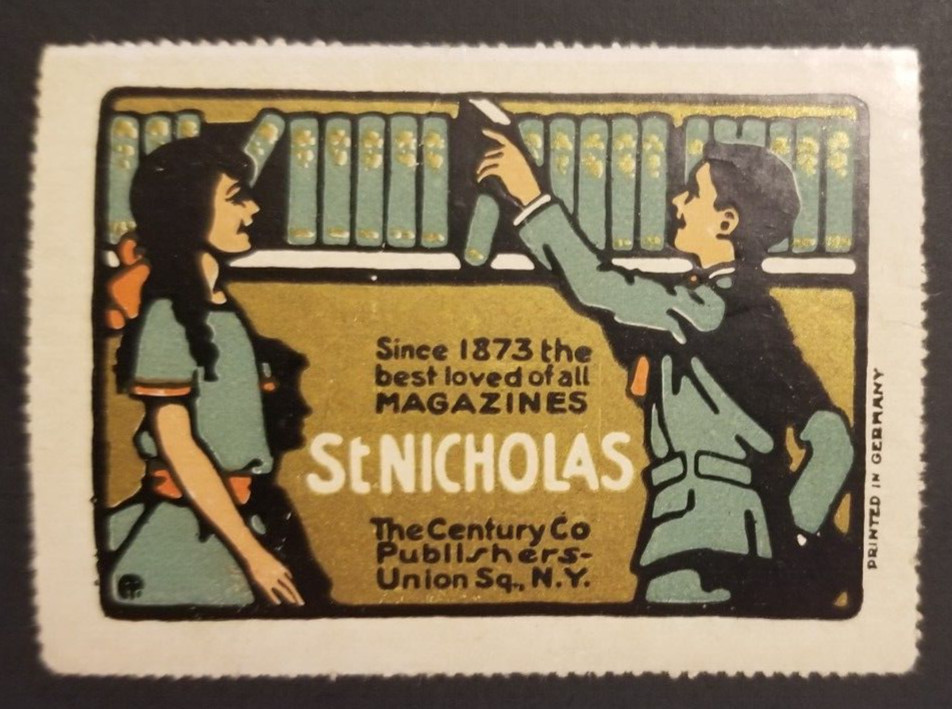Vintage St. Nicholas Magazines Books Library Poster Stamp