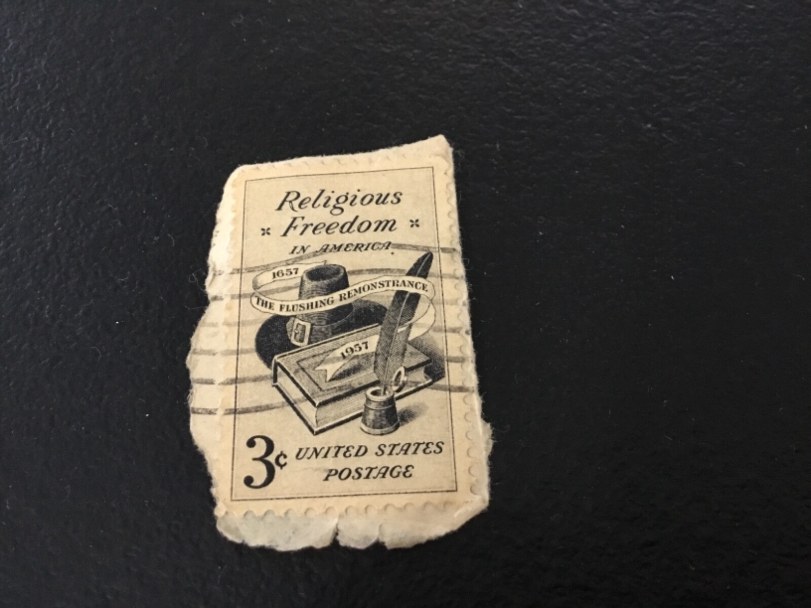 Vintage 3 Cent Stamp “Religious Freedom in America” from 1957
