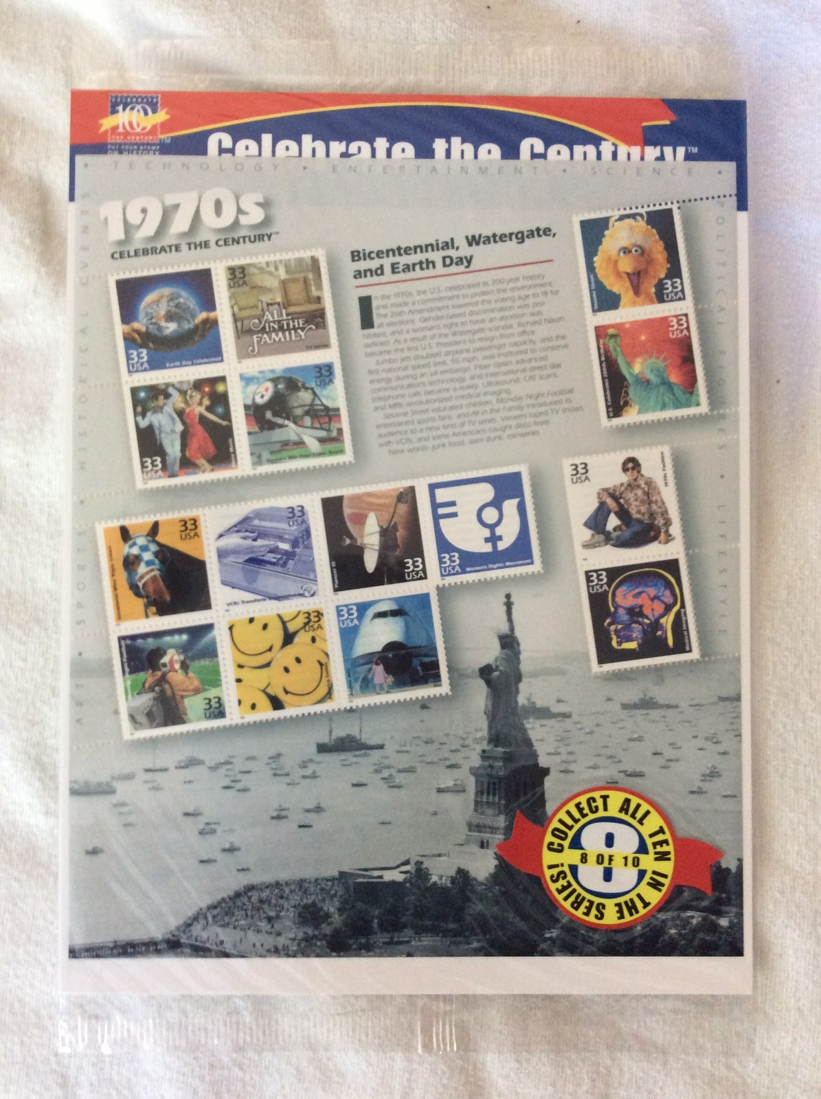 USPS CELEBRATE THE CENTURY 10 SHEET SET POSTAGE STAMPS 1900s – 1990s UNOPENED