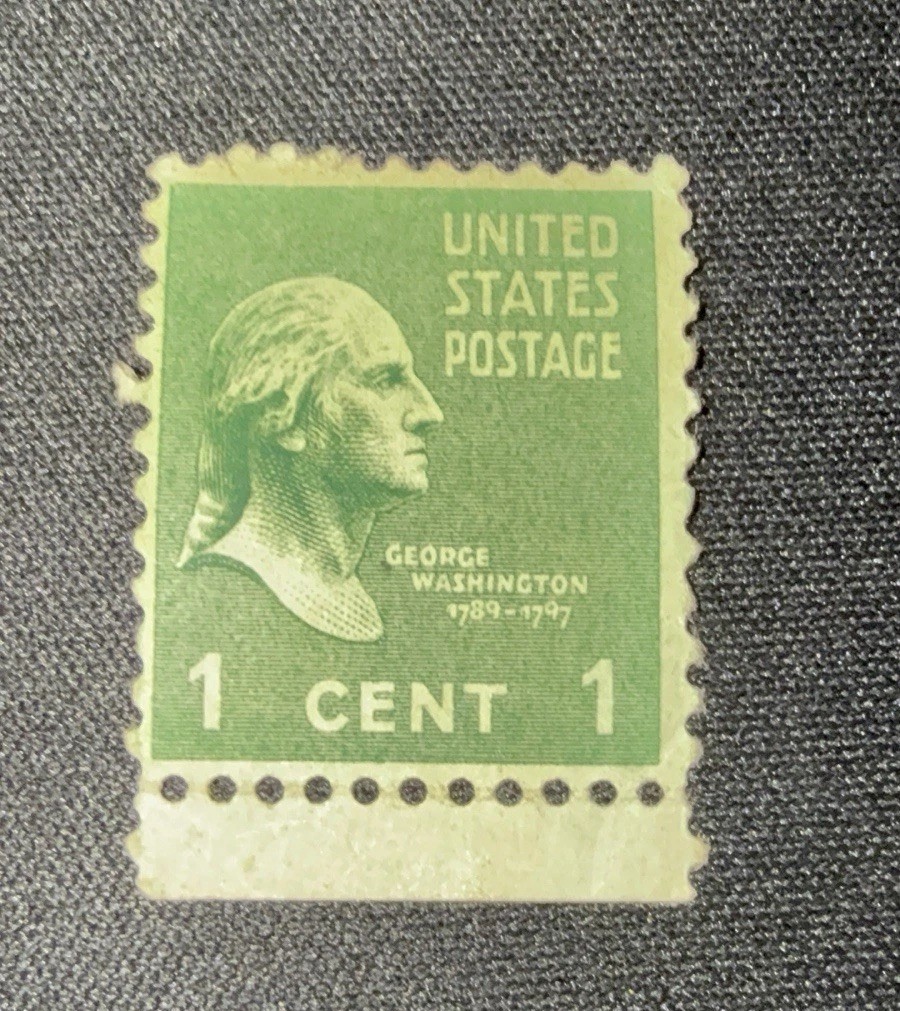 George Washington 1 Cent Green Stamp 1789-1797 ( Very Rare Vintage ) Mint
