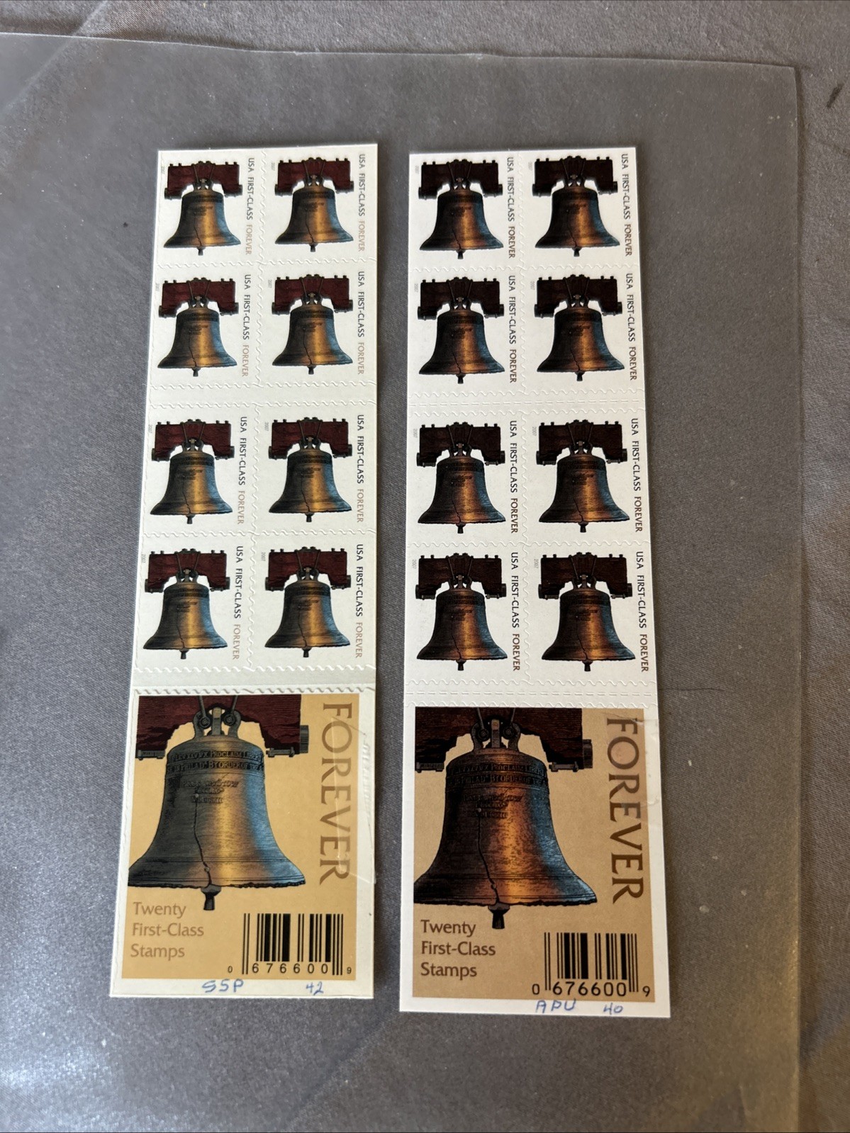 40 U.S. 2007 Forever Liberty Bell Stamps (Self-Adhesive) (2 Books)