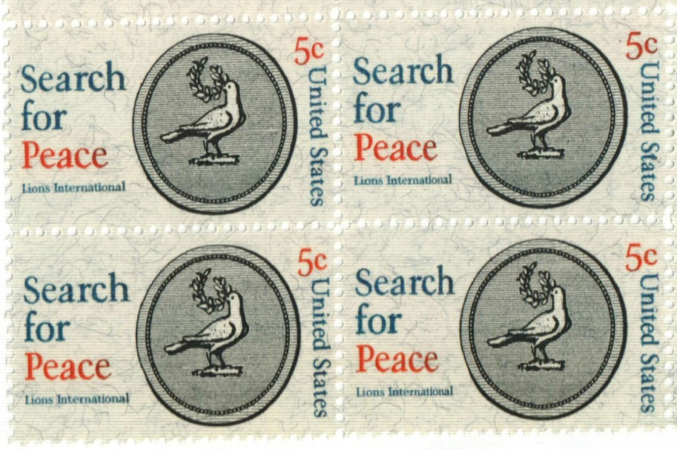 United States 5¢ Search for Peace, Lions Int’l Postage Stamp #1326 x 100 Singles