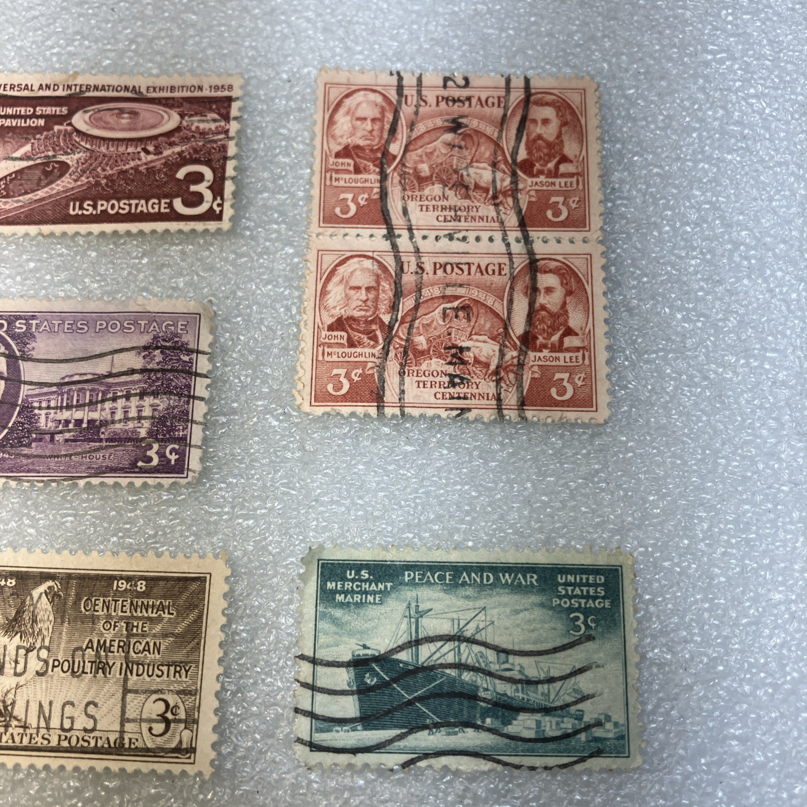 15 USED/Cancelled Commemorative 3c 1941-1955 US Stamps. Varied Lot. $1 Ships.