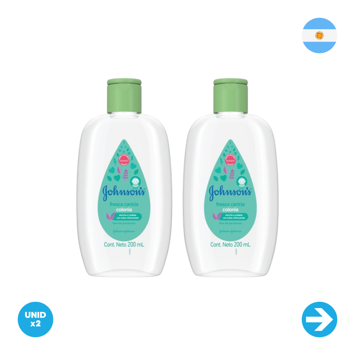 Colonia fresca Johnson’s 200mL x 2 unidades
