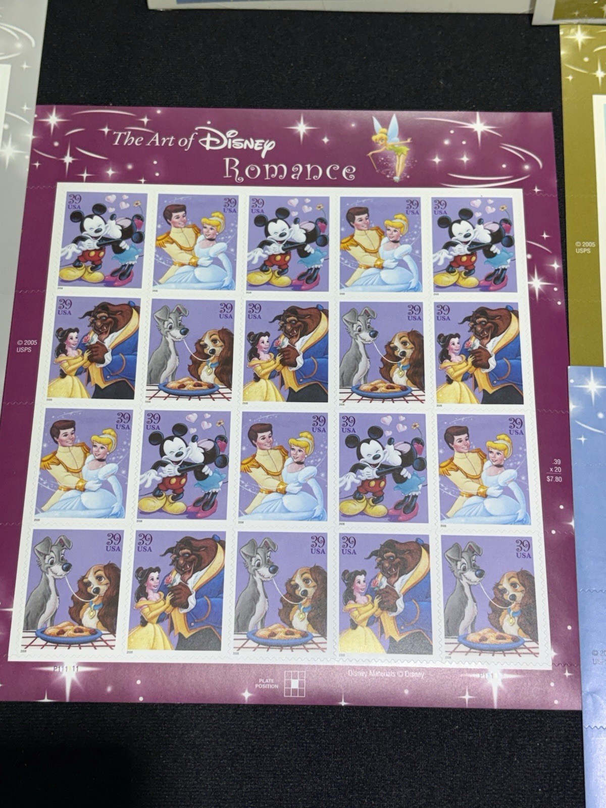 Walt Disney $61.20 Face Value U.S Postage Stamps Sheets 37¢ 39¢ 41¢