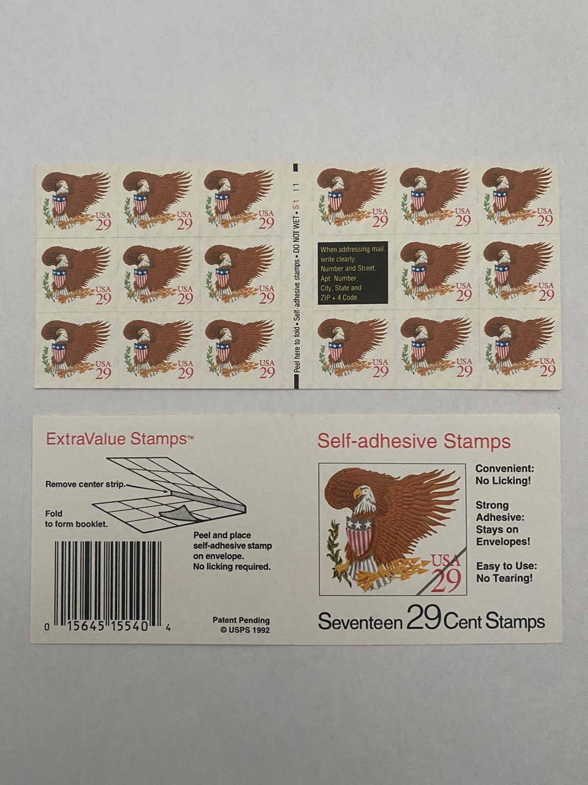 US SCOTT 2595 2596 2597 3 BOOKS OF 17 USA EAGLE & SHIELD STAMPS 29 CENT FACE MNH