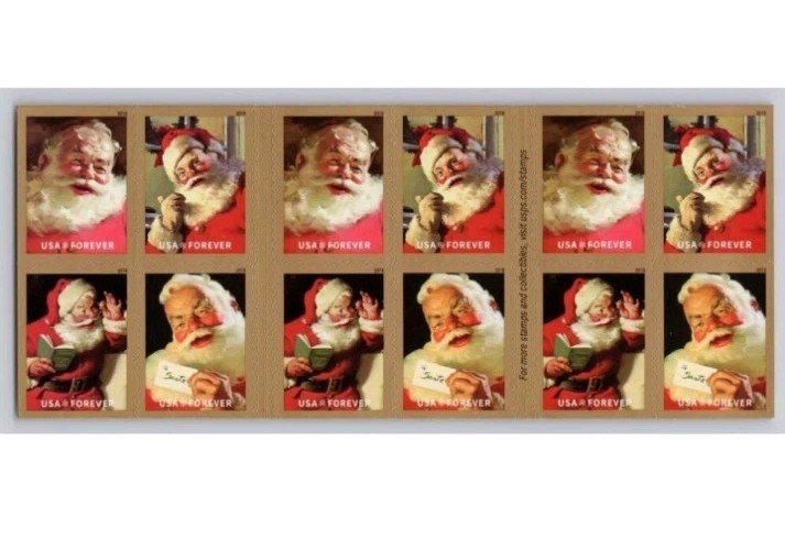 40 FOREVER STAMPS USPS SANTA CHRISTMAS CARDS