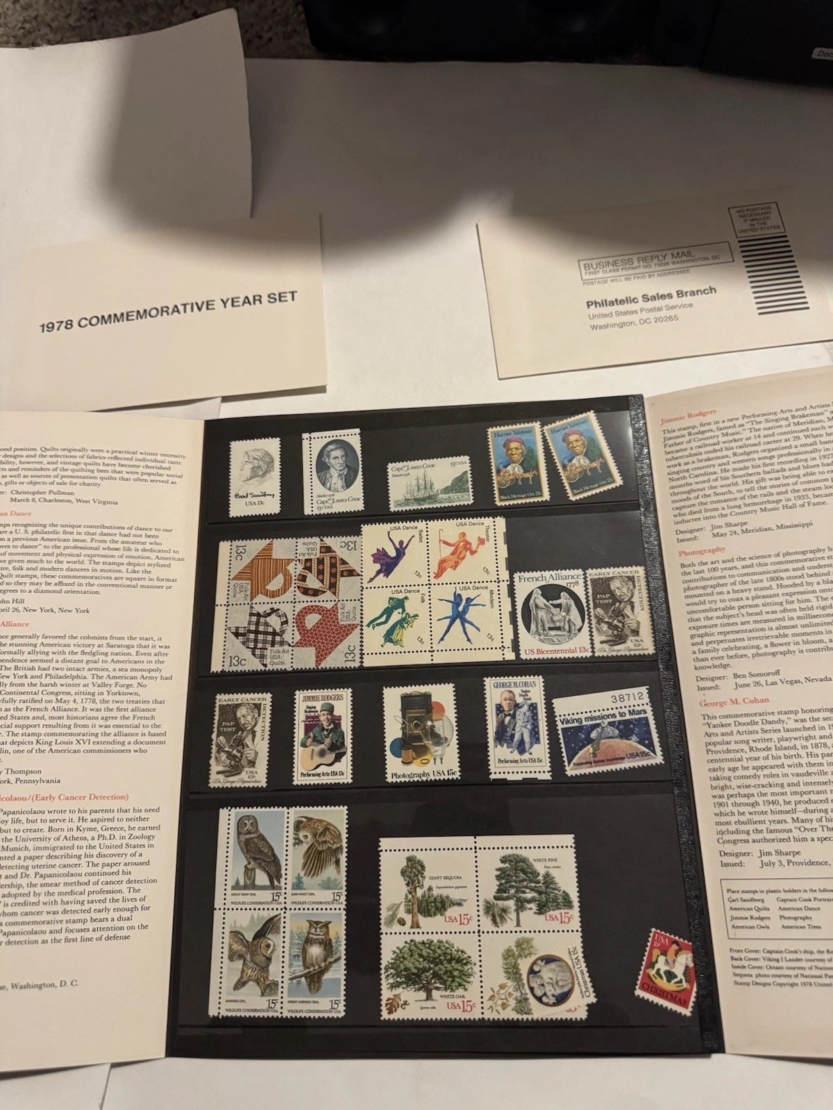 1974-1978 Uncirculated Mint Sets. All Original Folders. Complete. Stamp Sets