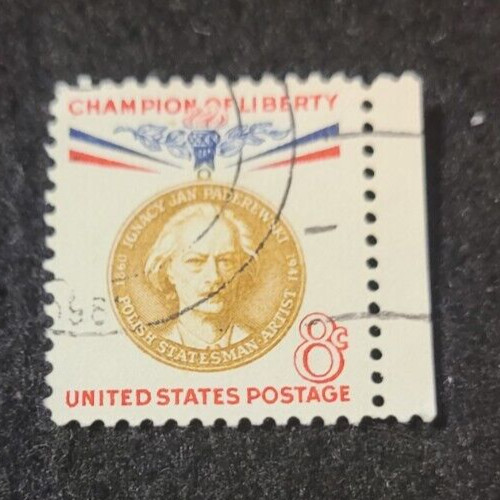 # 1160 – 1960 8c Champions of Liberty: Ignacy Paderew ~ 1 Stamp + 2 FREE Stamps