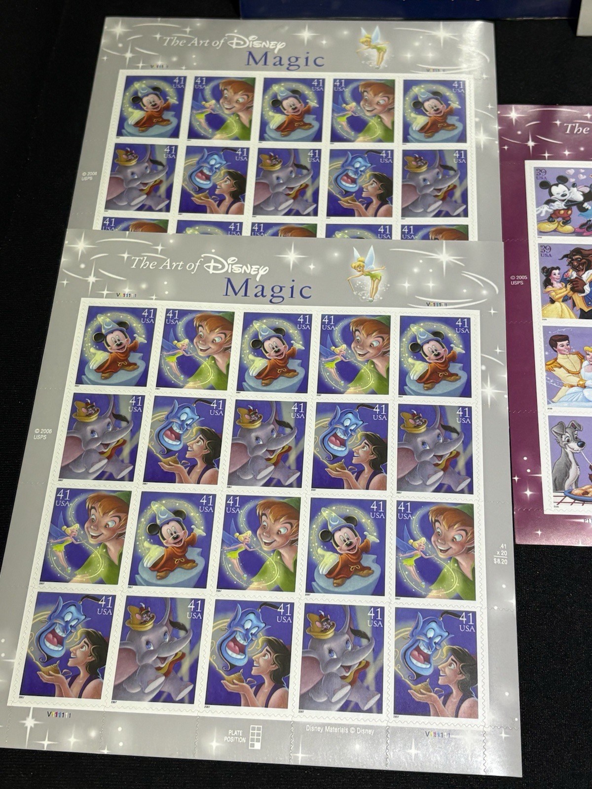 Walt Disney $61.20 Face Value U.S Postage Stamps Sheets 37¢ 39¢ 41¢