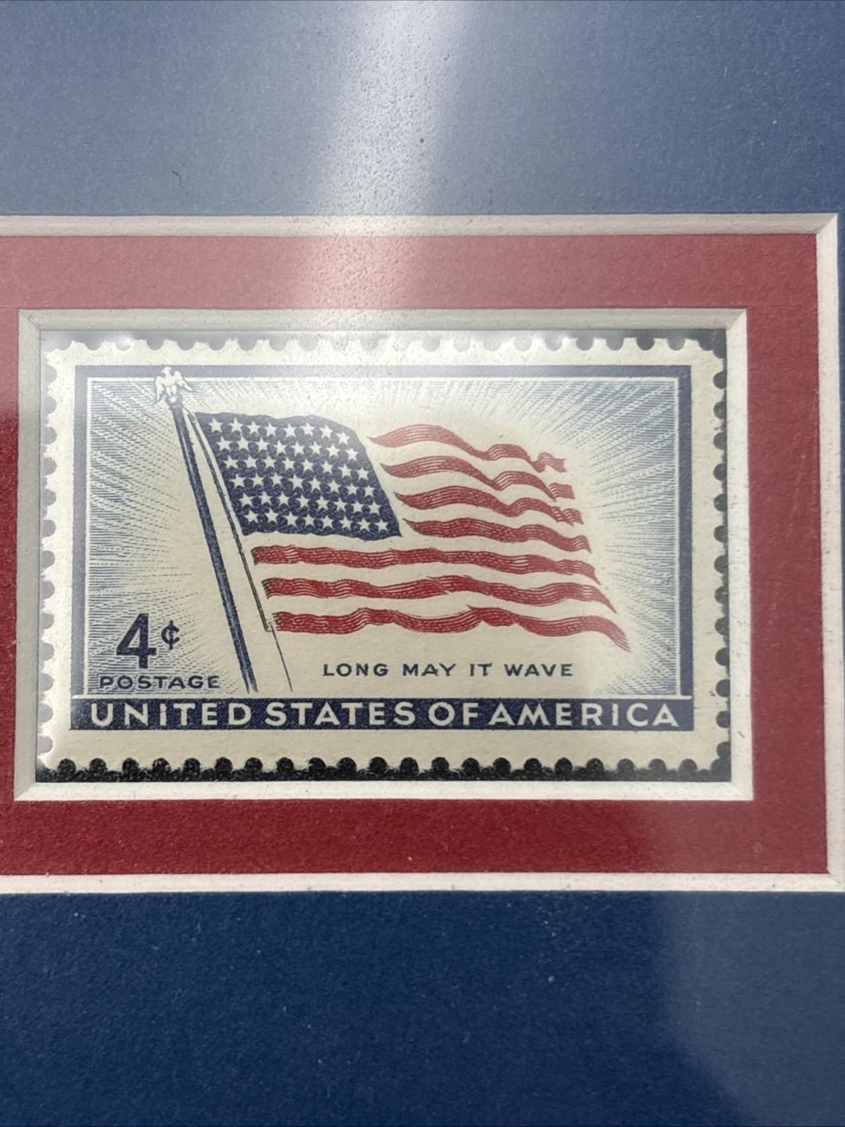 USPS 4c Us Flag Long May It Wave Framed Edition Postage Stamp