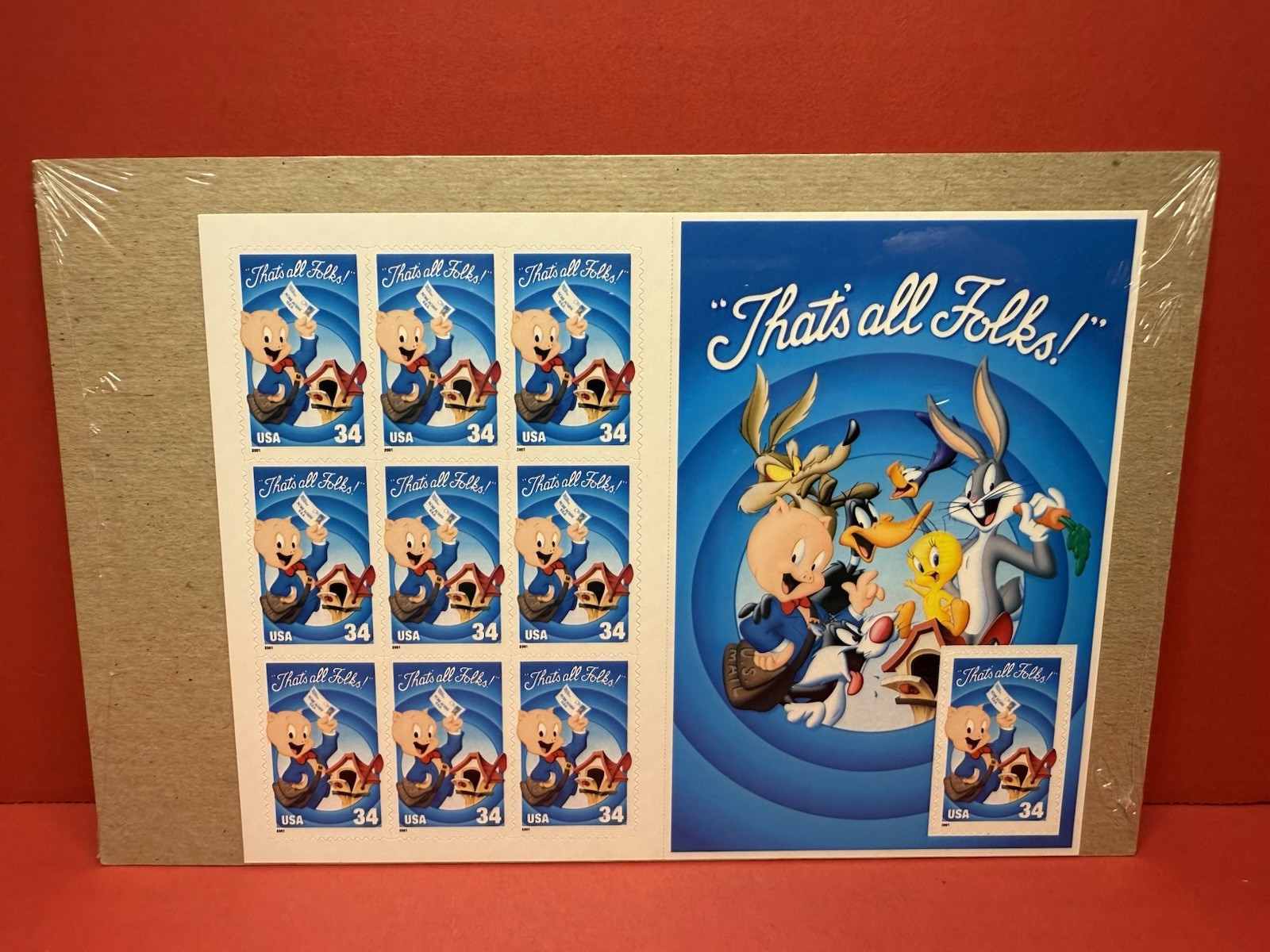 Postage lot of 4 Looney Tunes Sheets, Bugs Bunny Daffy Duck And More, Sealed
