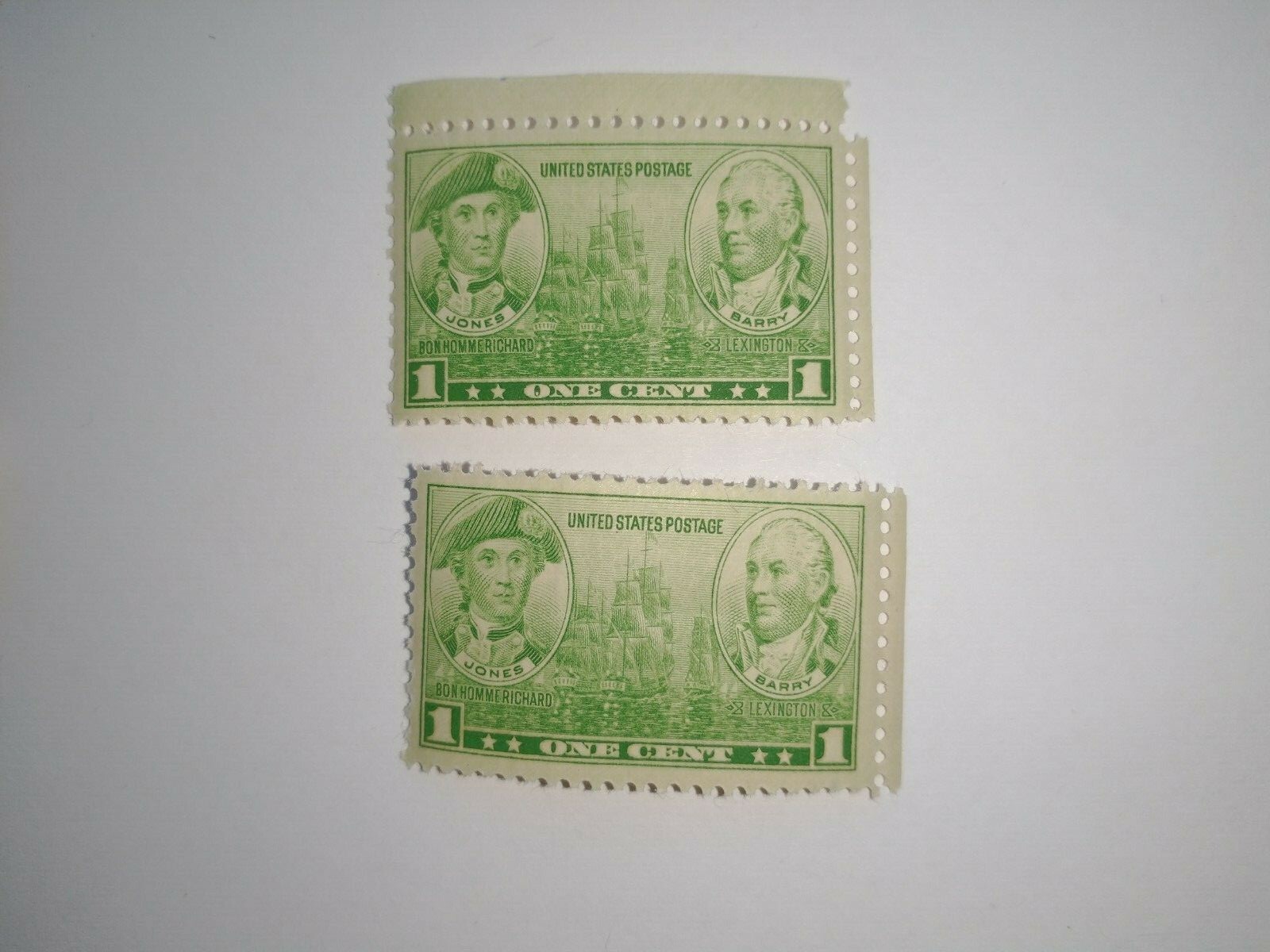 Lot of 2 1936 US Stamp Scott #790 Pair 1 Cent Jones/Barry UNUSED FREE SHIP #1
