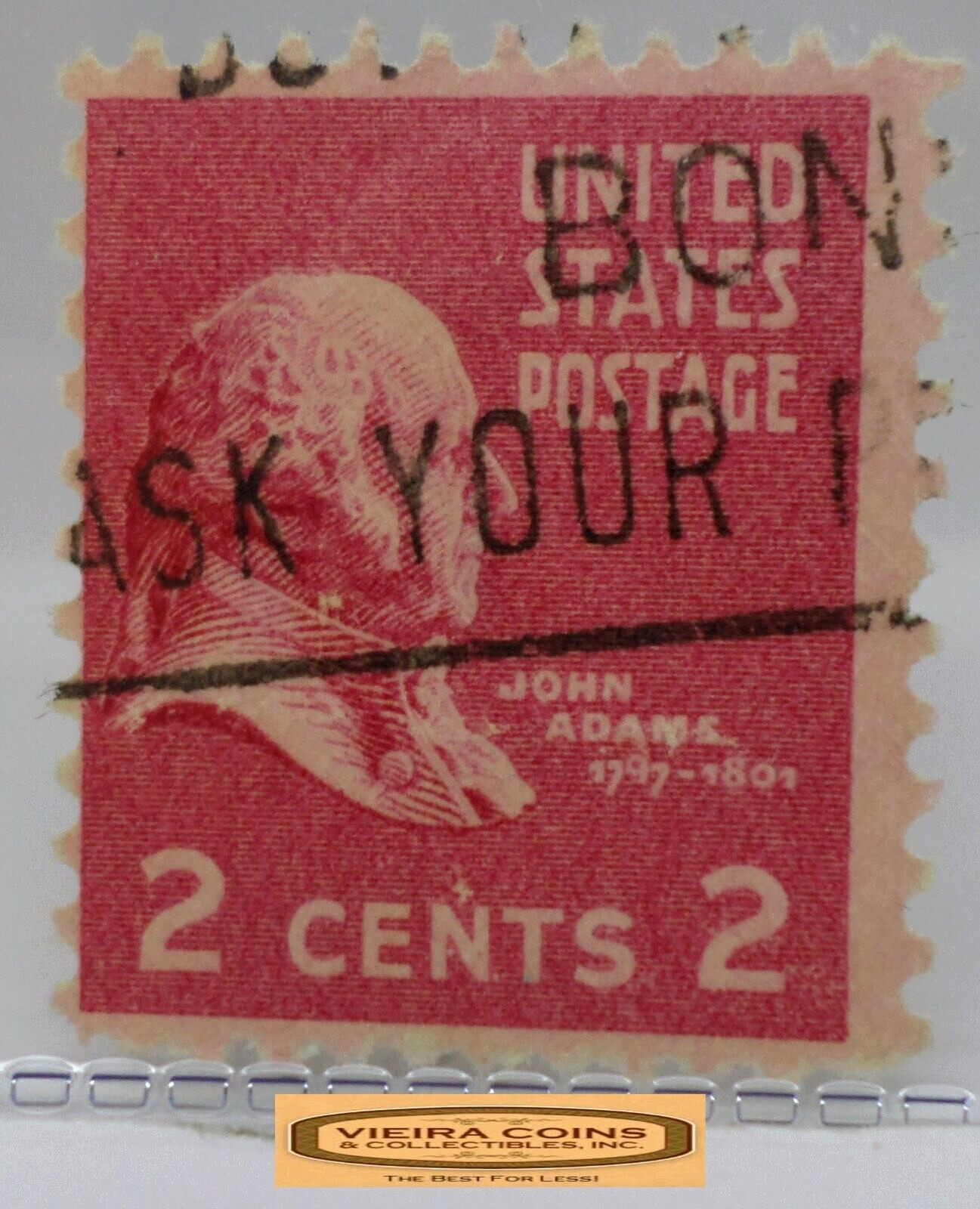 USA Postage John Adams 1797 – 1801, 2 Cents Stamp – #S42168NQ