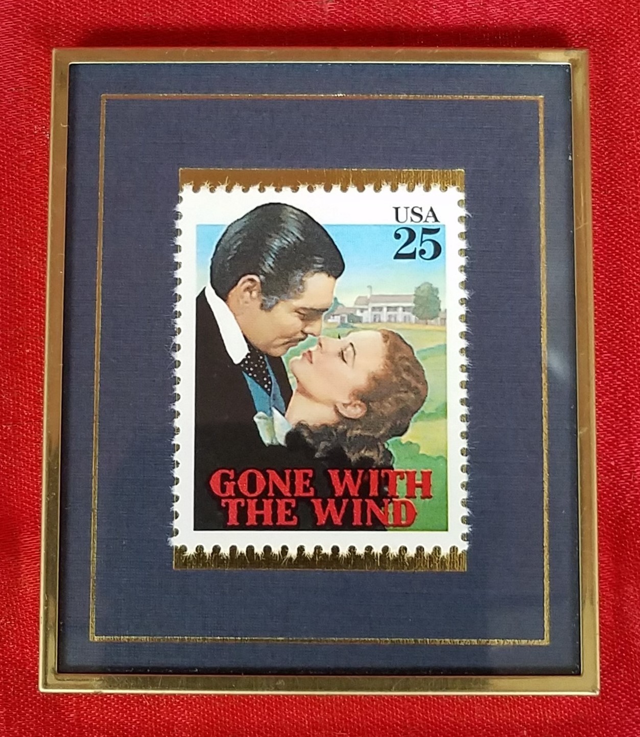 Gone With the Wind Vintage 1990 Framed Limited Edition 25¢ Stamp #1571 of 5000
