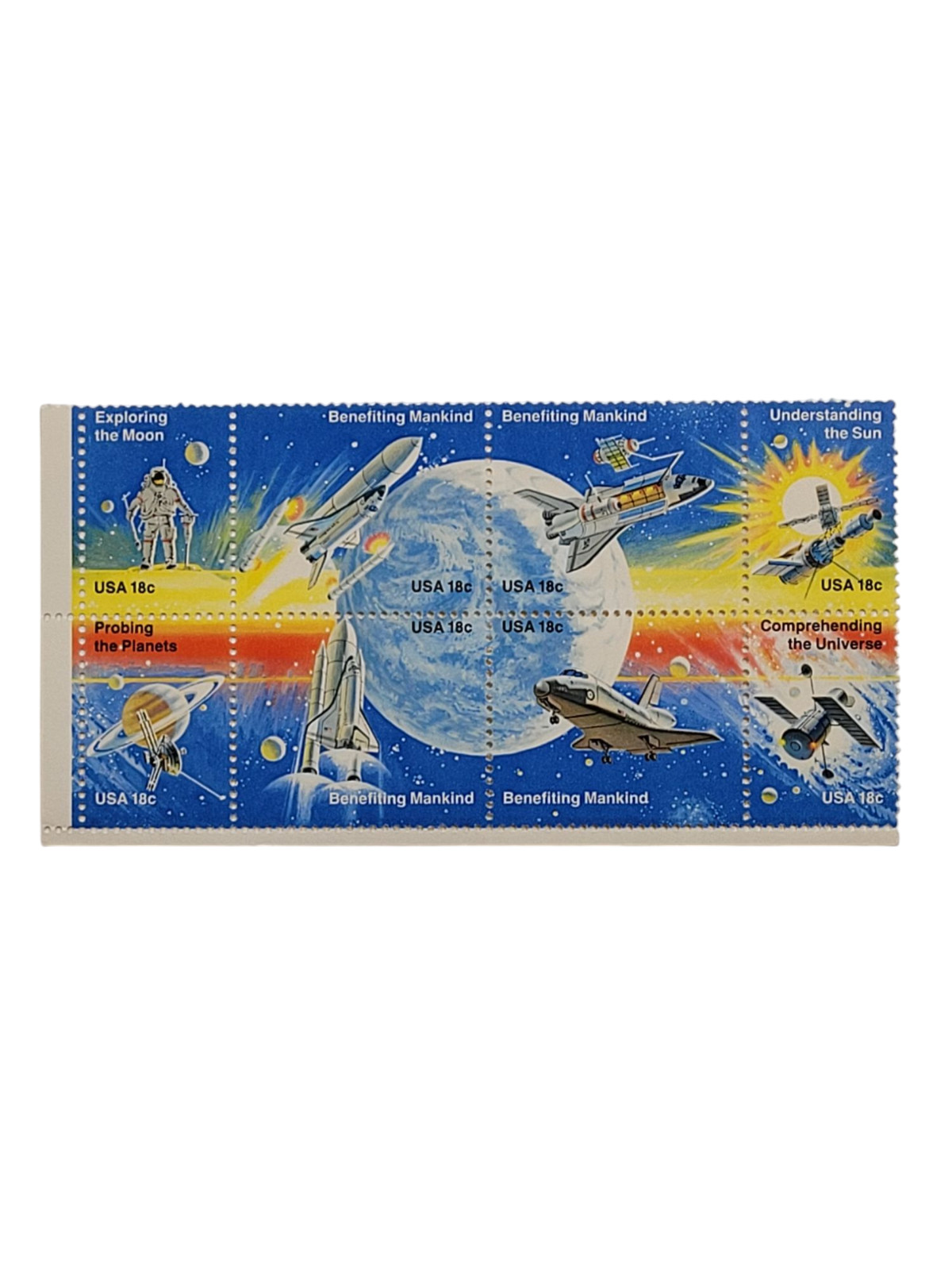 USA 1981 SPACE ACHIEVEMENT 18¢ BLOCK OF 8 STAMPS SCOTT 1912-1919 MNH