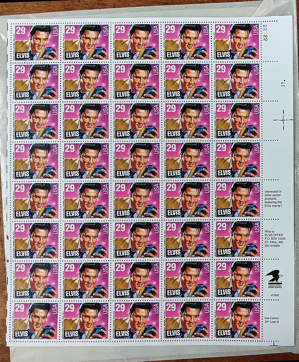 USPS Postage Stamps, various commemorative celebrities : Elvis 1992, etc.