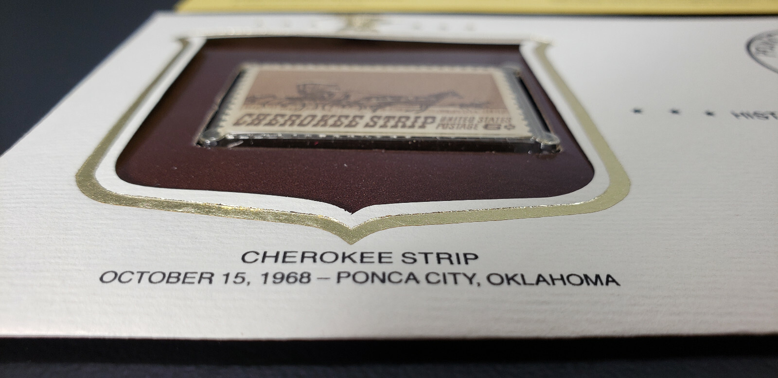 Cherokee Strip 6c stamp issued 1968 mint unused