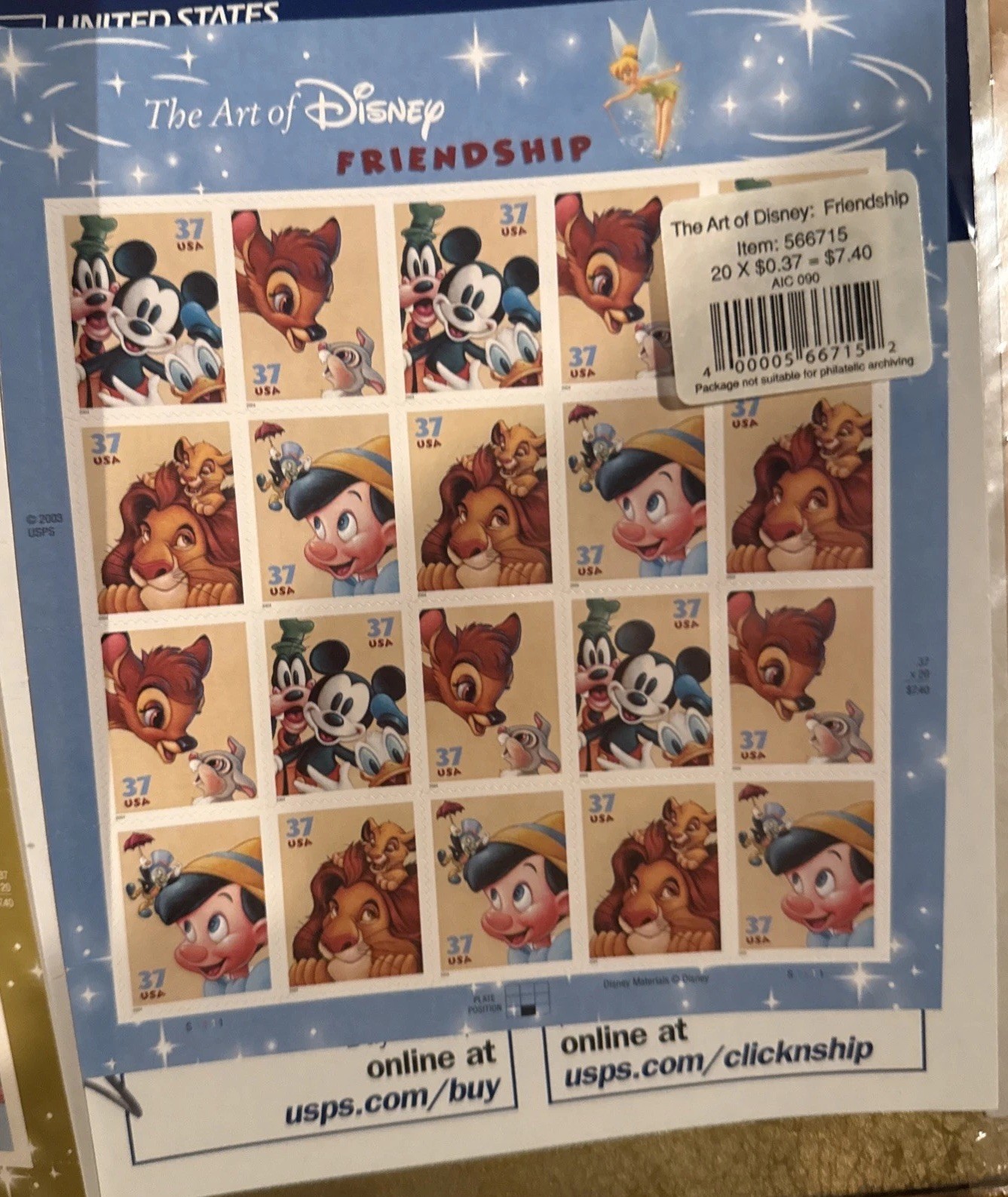 DISNEY STAMP LOT (37 Cents/42 Cents) – 2004/2005
