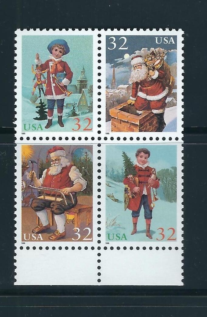 USA SC # 3007a Christmas 1994 . Block of four . MNH..