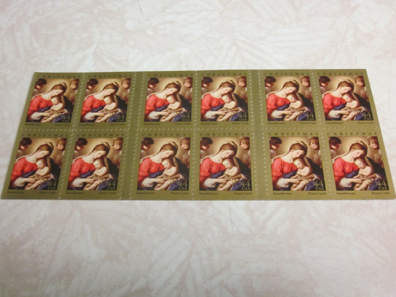 #4424a SASSOFERRATO HEARST CASTLE CHRISTMAS Pane of 20 44 Cent Stamps MNH 2008