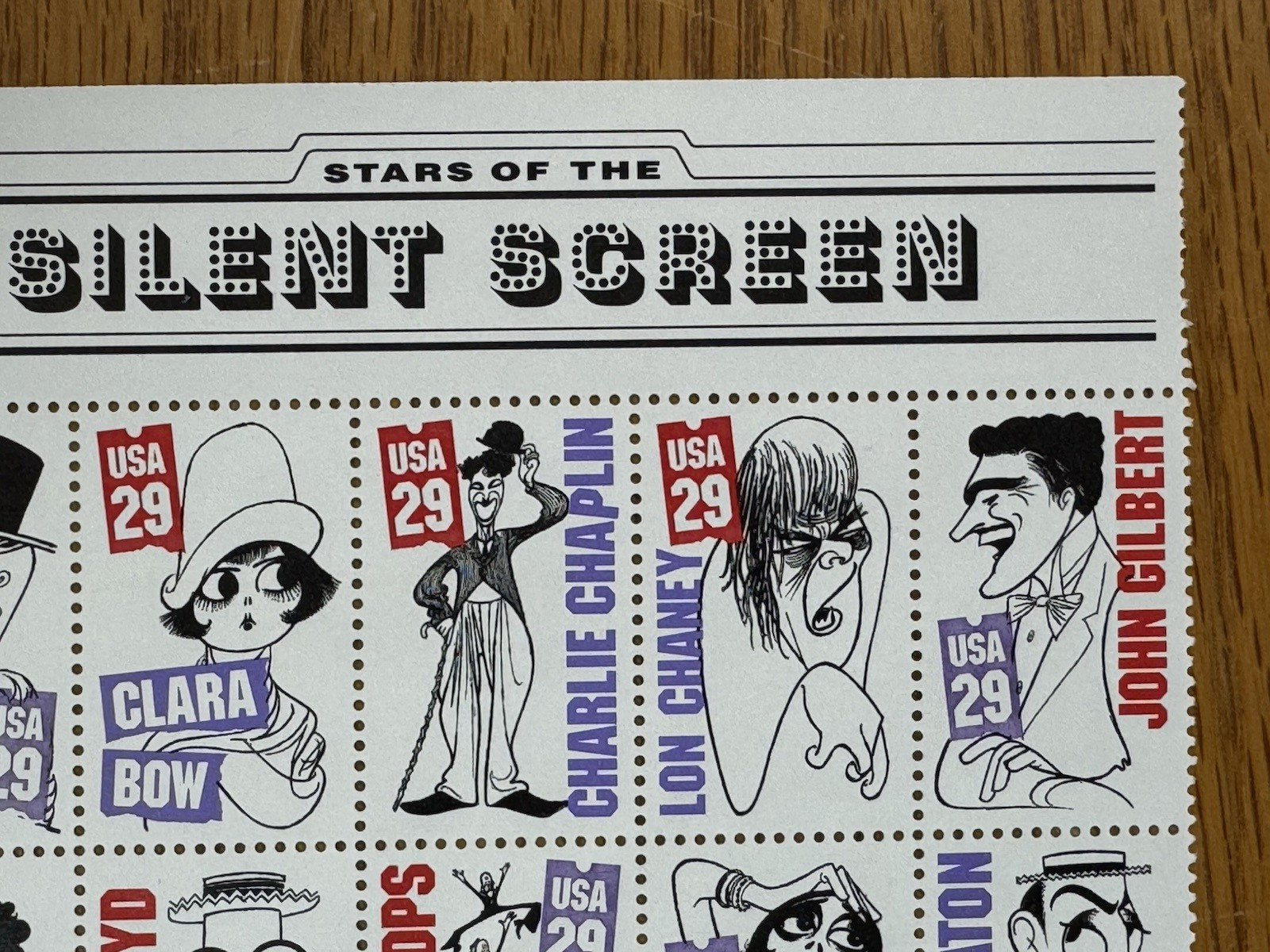 1994 USPS Stars of Silent Screen 29 Cent Stamps, 10 Block MNH, Scott #2819-28