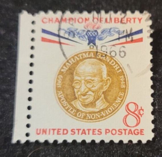 # 1175 – 1961 8c Champions of Liberty: Mahatma Gandhi ~ 1 Stamp 2 FREE Stamps